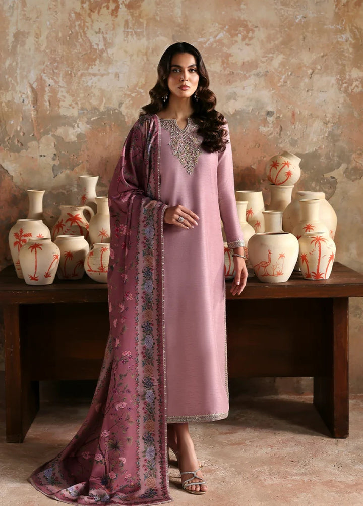 Afsana E Silk by Emaan Adeel Unstitched Embroidered Raw Silk 3 Piece Suit Zareen - Festive Collection