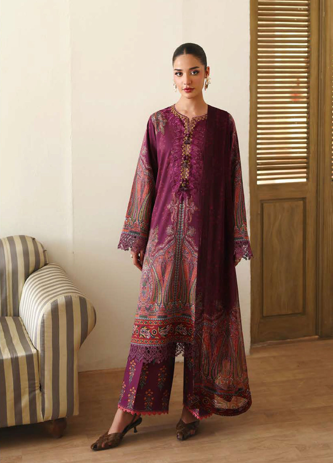 Eclat Garden by Roheenaz Unstitched Printed Lawn 3 Piece Suit RN26UEL Dahlia Dream - Summer Collection