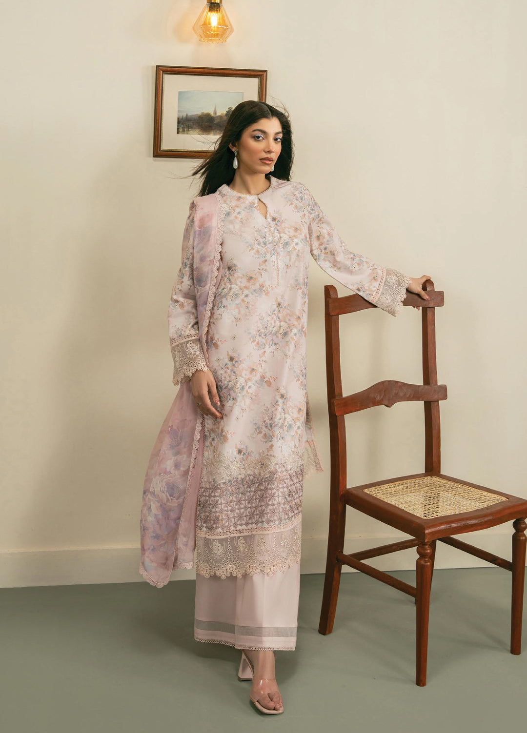 Zephyr by Ayzel Unstitched Lawn Embroidered 3 Piece Suit AAF26UZ D-2 Amani - Summer Collection