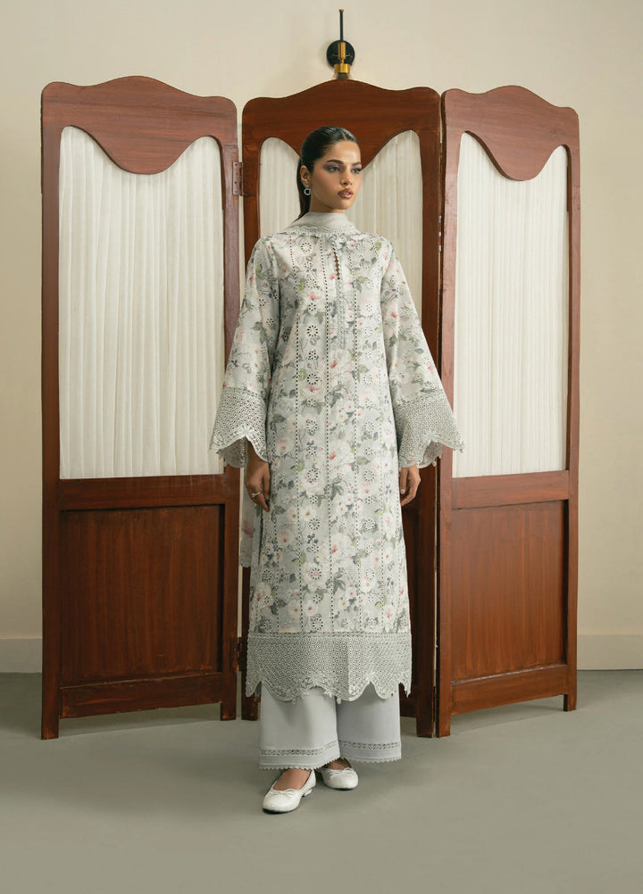 Zephyr by Ayzel Unstitched Lawn Embroidered 3 Piece Suit AAF26UZ D-9 Duha - Summer Collection