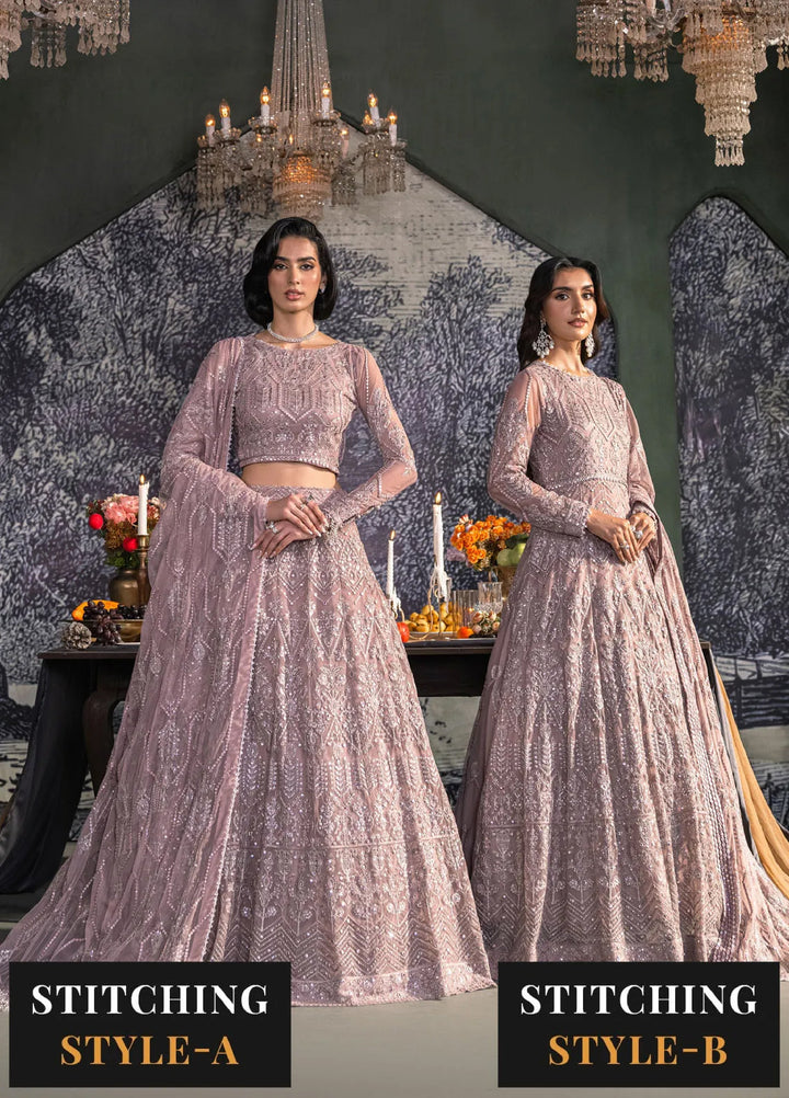 Zarif Unstitched Embroidered Net 3 Piece Suit ZR26UF Heritage ZHF-03-Meraki - Festive Collection