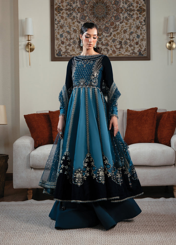 Solene By Faiza Faisal Embroidered Velvet Suits Unstitched 3 Piece FF25SV WS25-0450 - Festive Collection