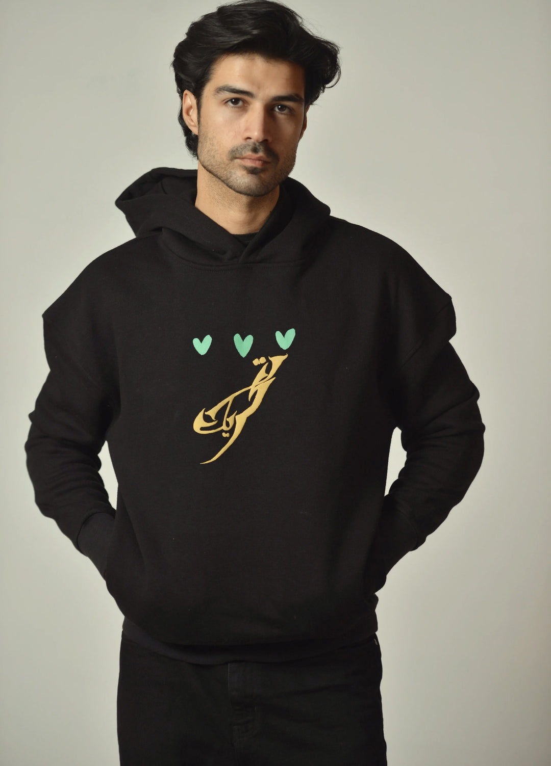 Movement Unisex Western 1 Piece Printed Fleece Raw Canvas Hoodie - Winter Collection