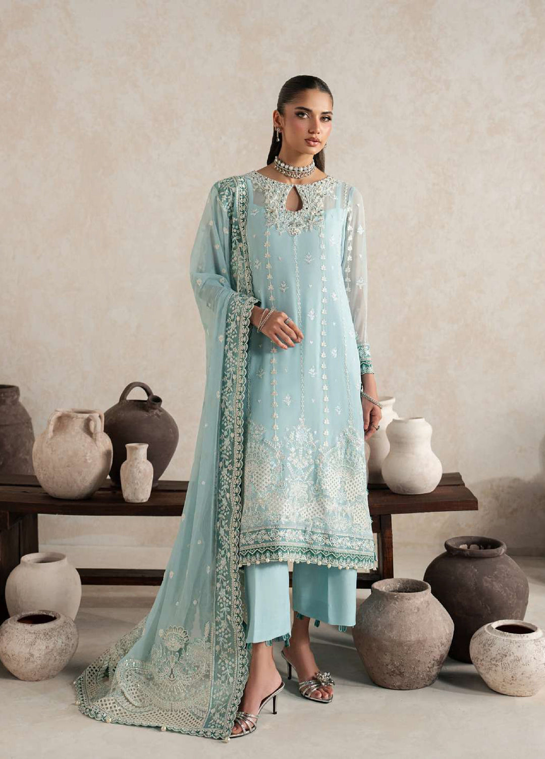 Gulaal Unstitched Embroidered Chiffon 3 Piece Suit GL26ULW Eileen D-58 - Wedding Collection