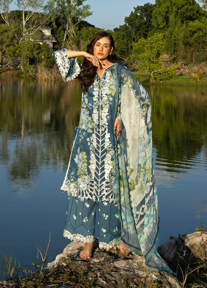 Signature by Elaf Premium Unstitched Embroidered Lawn 3 Piece Suit EL26USP ESA-7B SEA ENCHANTRESS - Summer Collection