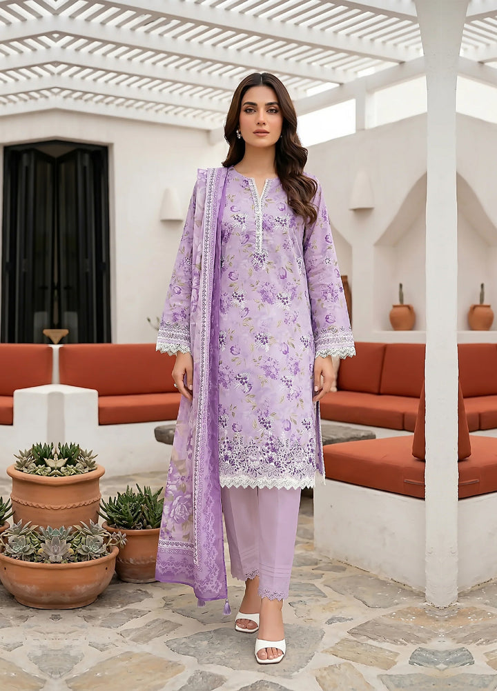 Komal by Lakhany Unstitched Embroidered Lawn 3 Piece Suit LSM26ULK LG-SG-0120 - Summer Collection