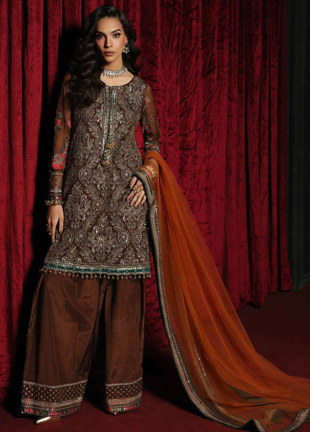 Aura by Charizma Unstitched Chiffon Embroidered Suits 3 Piece CRZ25UA CA26-07 - Festive Collection