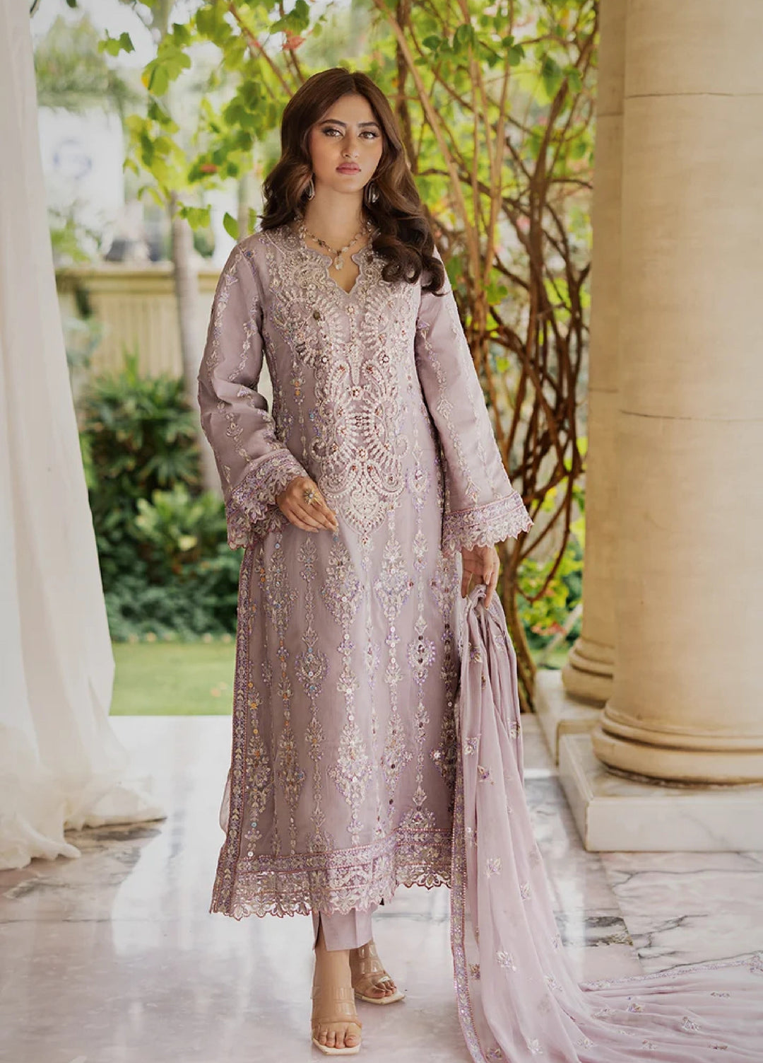 Ishq Aatish by Emaan Adeel Unstitched Embroidered Chiffon 3 Piece Suit AT-01 GUL BANO - Festive Collection