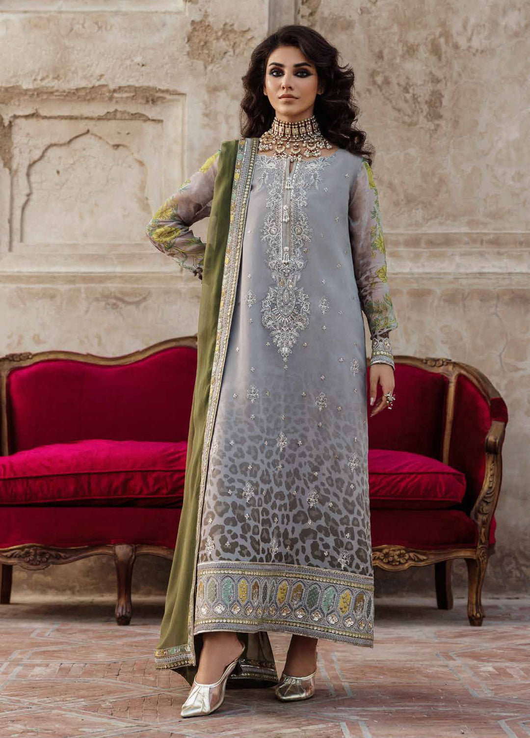 Vasal by Charizma Unstitched Embroidered Chiffon 3 Piece Suit CHR26UVC VSL6-12 - Festive Collection