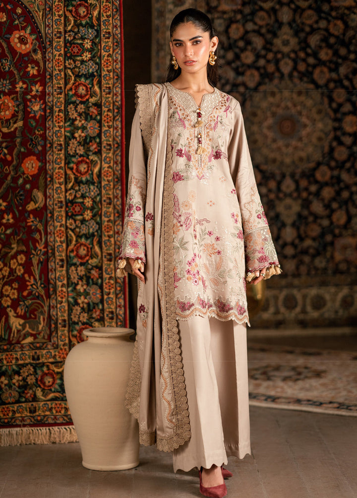 Shades Of Winter by Florent Unstitched Marina Twill Embroidered Suits 3 Piece FL25SW FL-4A - Winter Collection