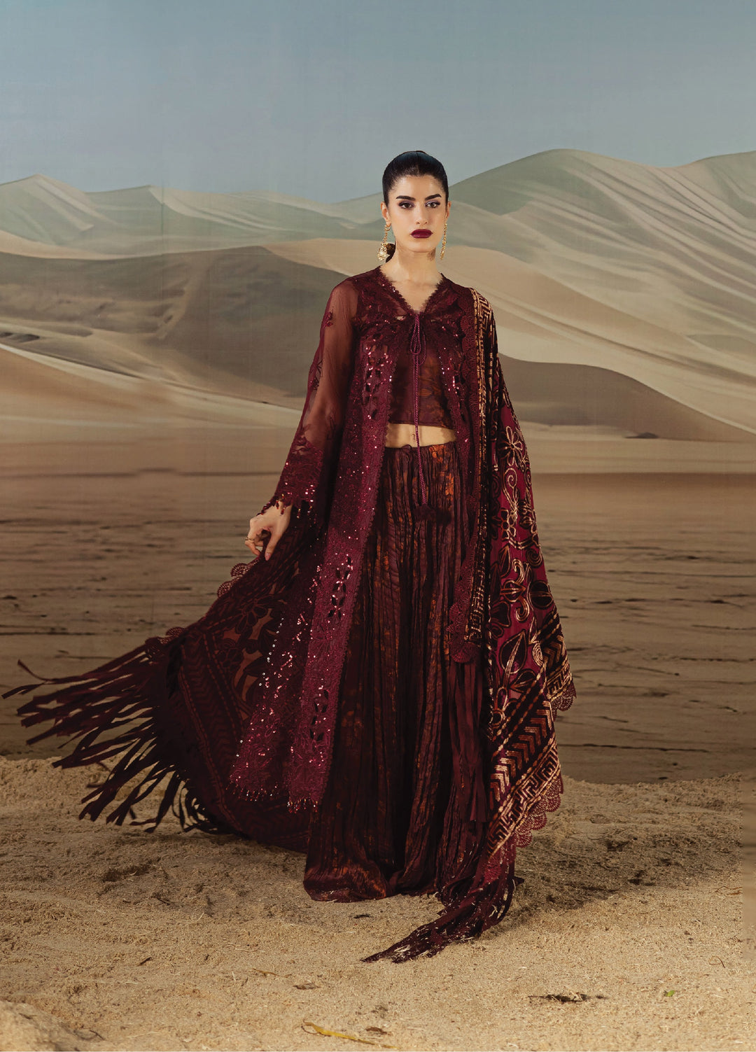 Amelia by Mahnur Unstitched Luxury Organza Embroidered 3 Piece Suits MN25AL AM-007 - Winter Collection