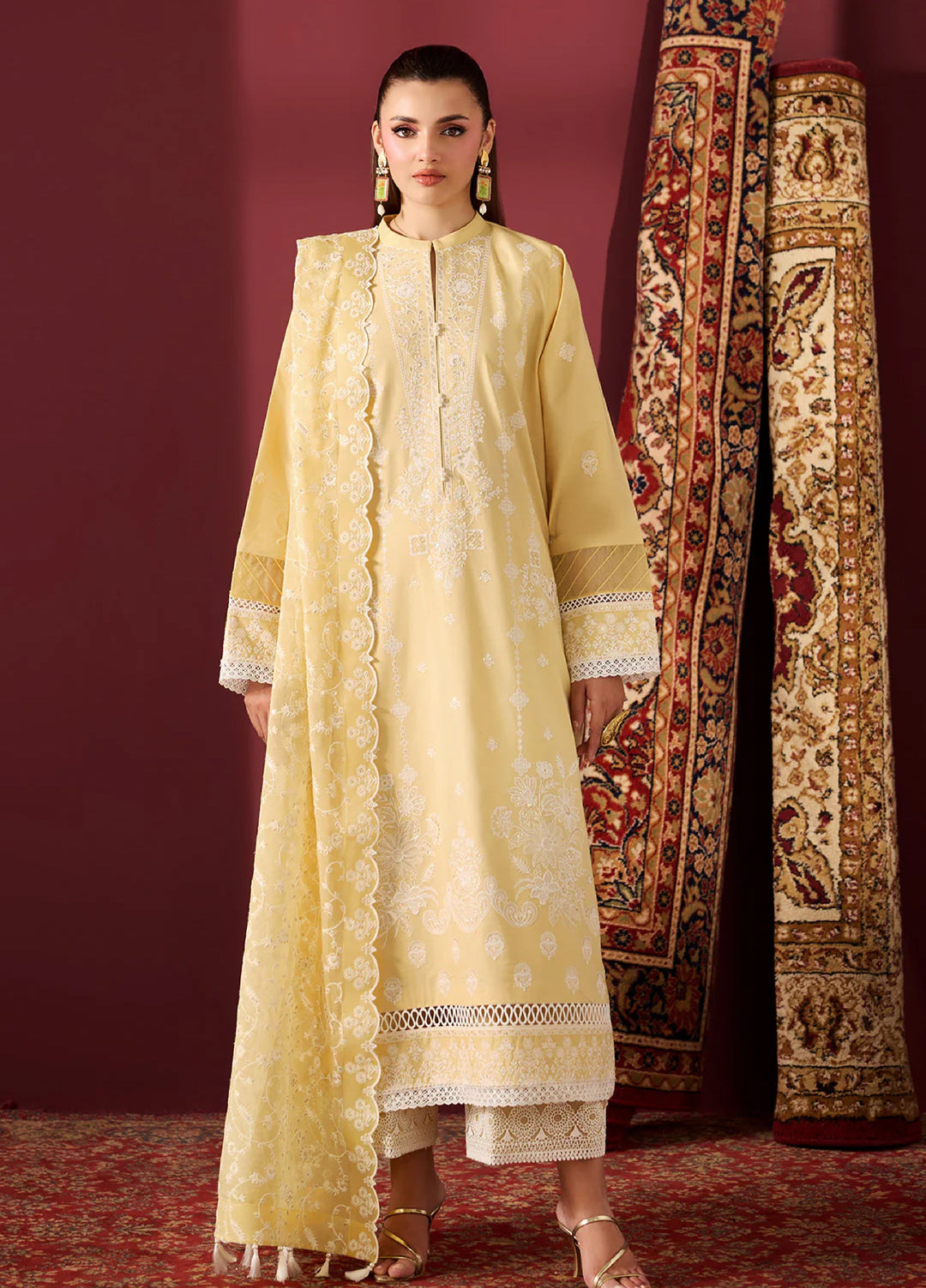 Alizeh Fashion Unstitched Embroidered Lawn 3 Piece Suit AF26ULE AF-EL-7061-MELLOW - Summer Collection