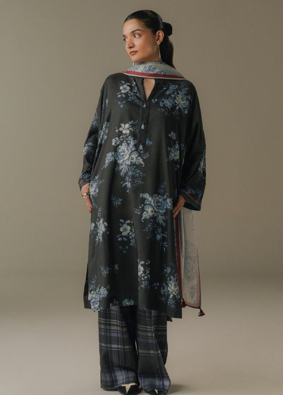 Coco by Zara Shahjahan Prints Unstitched Linen Suits 3 Piece CZS25PW Hushed Ember D-6B - Winter Collection