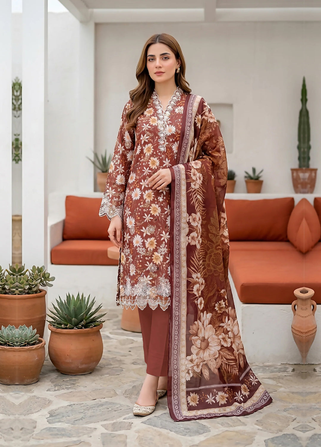 Komal by Lakhany Unstitched Embroidered Lawn 3 Piece Suit LSM26ULK LG-IZ-0605 - Summer Collection