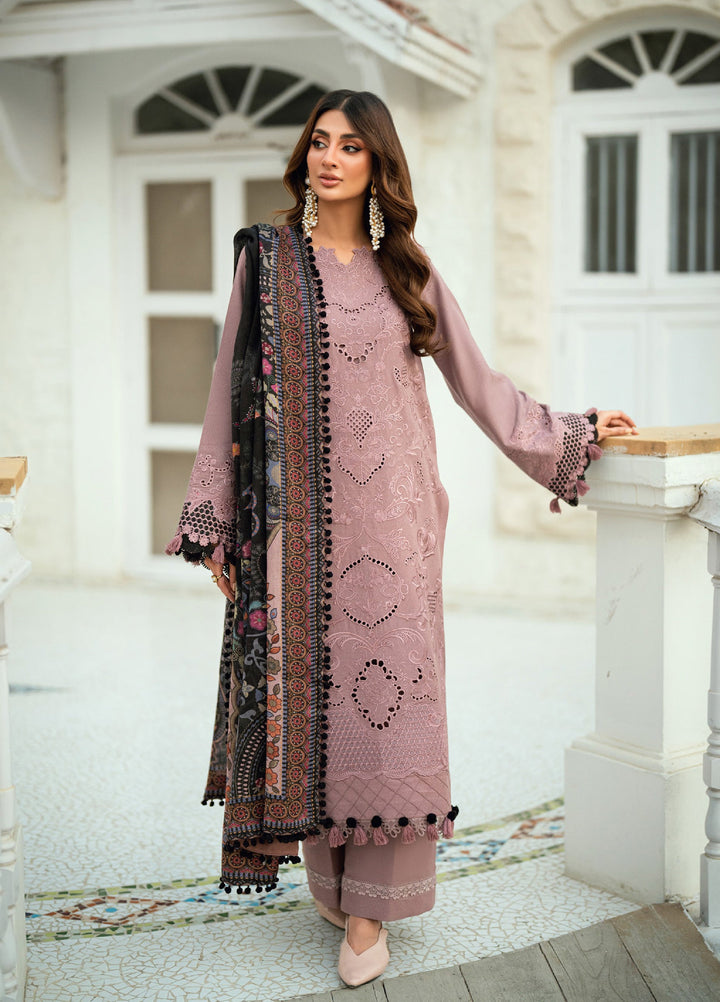 Florent Serenity Embroidered Woolen Shawls Unstitched Karandi Suits 3 Piece FL25WS FL-8B - Winter Collection