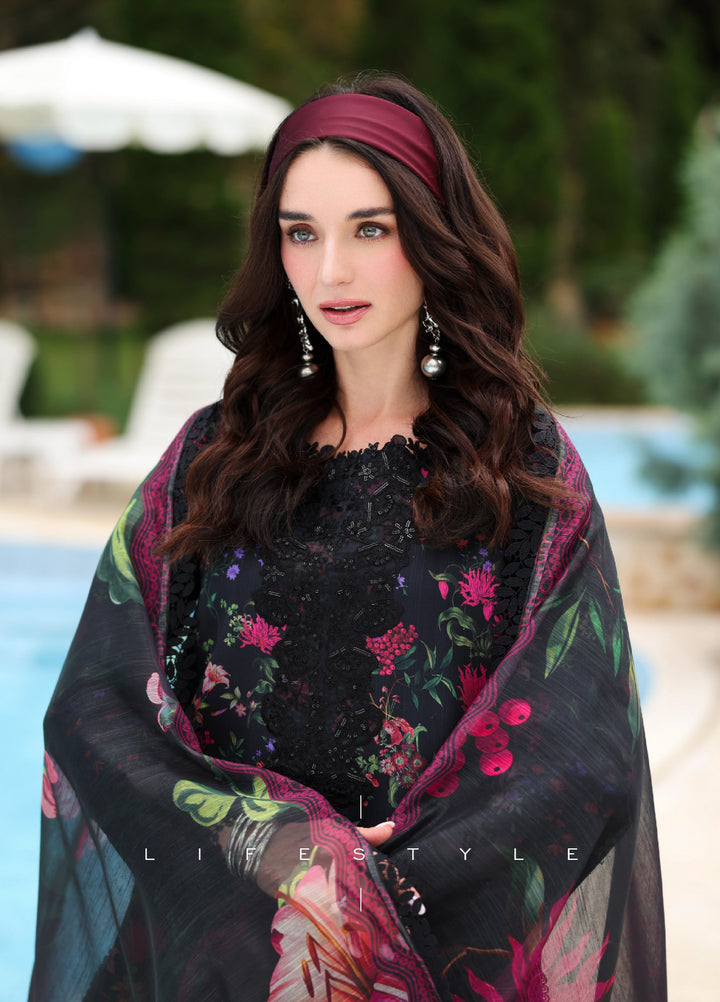 Rang Rasiya Lifestyle Lawn Unstitched Embroidered 3 Piece Suit RR25ULS MIDNIGHT - Summer Collection