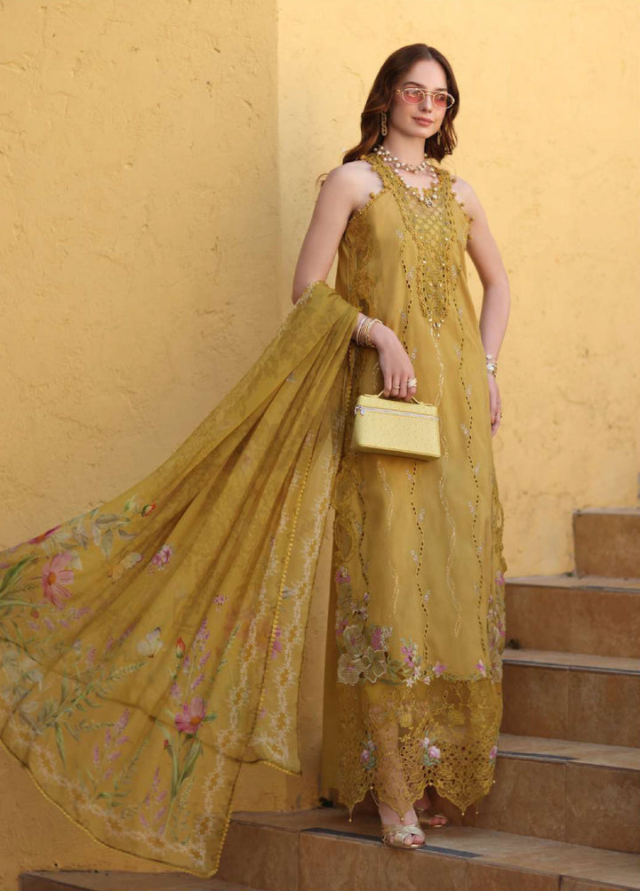 Noor Luxe by Saadia Asad Unstitched Embroidered Lawn 3 Piece Suit SA26UNL D-2B - Summer Collection