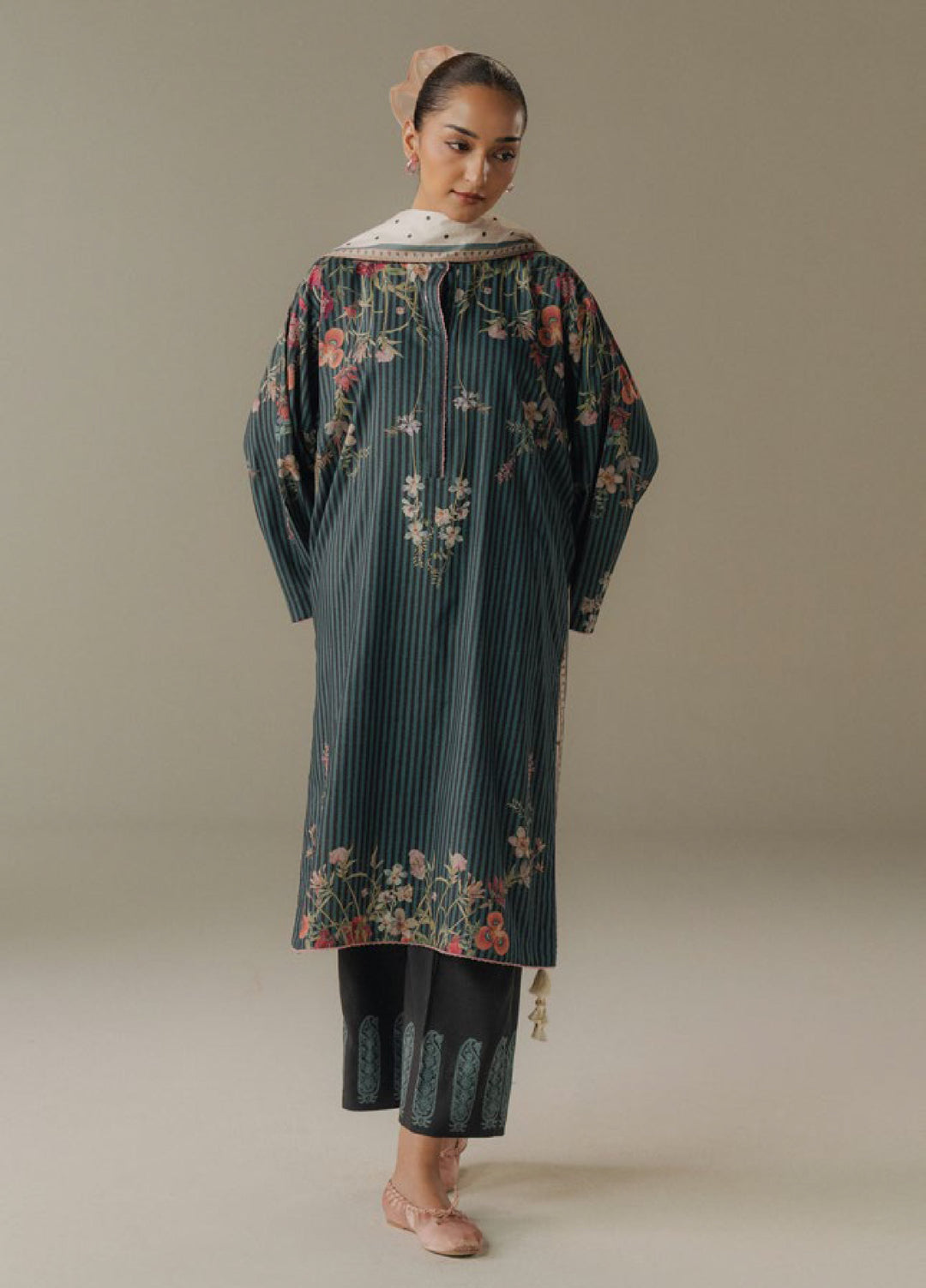 Coco by Zara Shahjahan Prints Unstitched Linen Suits 3 Piece CZS25PW Amber Days D-1B - Winter Collection