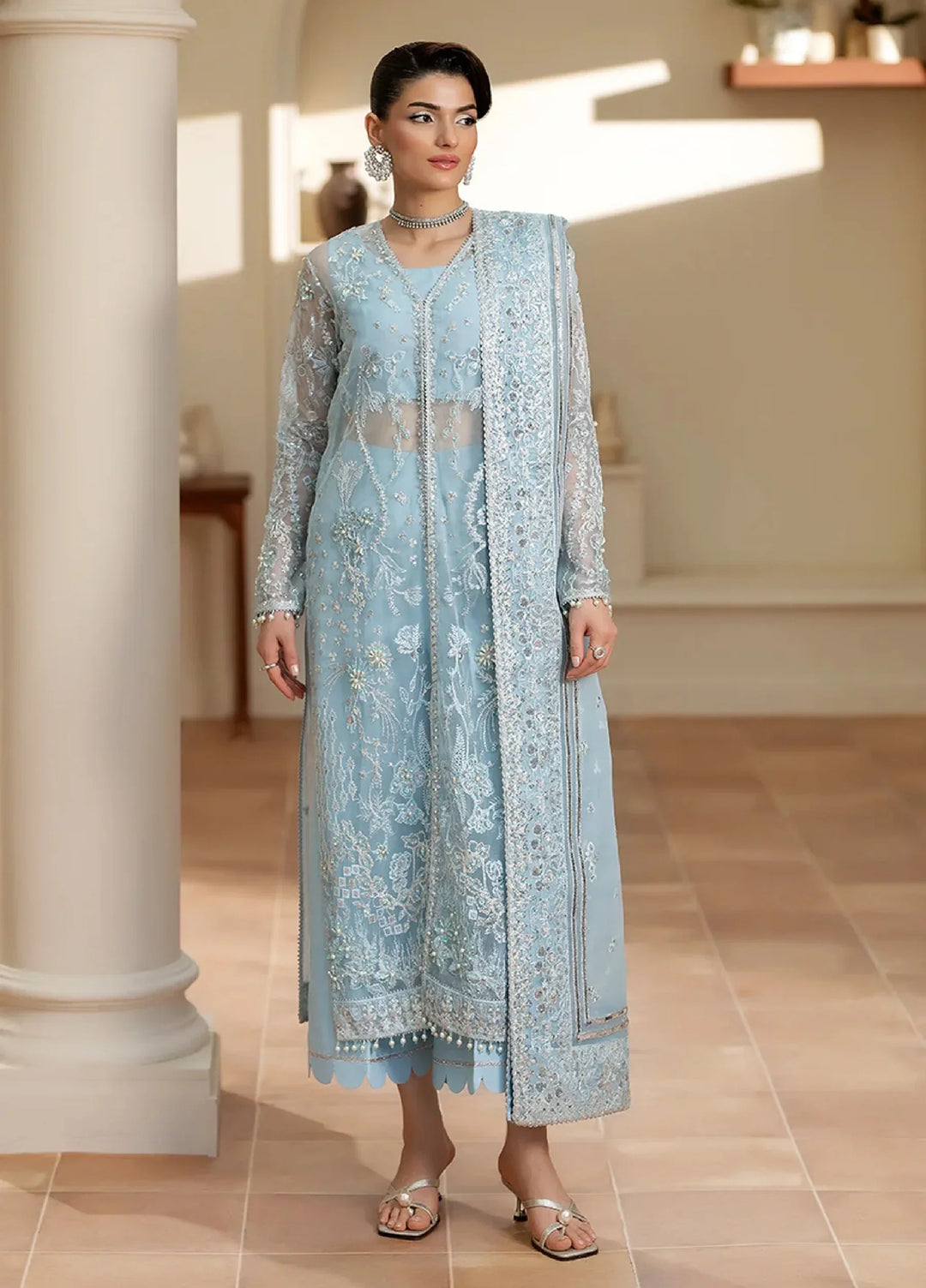 Yashfa RTW Hand Work Organza 4 Piece Suit ZINNIA - Wedding Collection