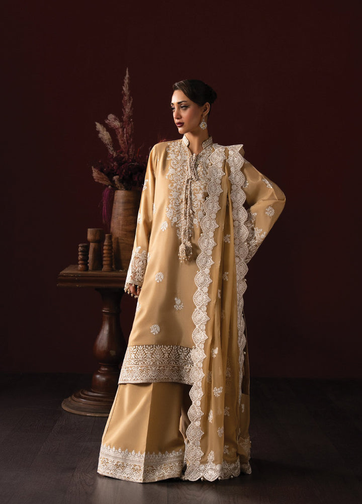 Lady by Aik Atelier Unstitched Tussar Silk Embroidered Suits 3 Piece AIK25L D-04 AIK25L - Festive Collection