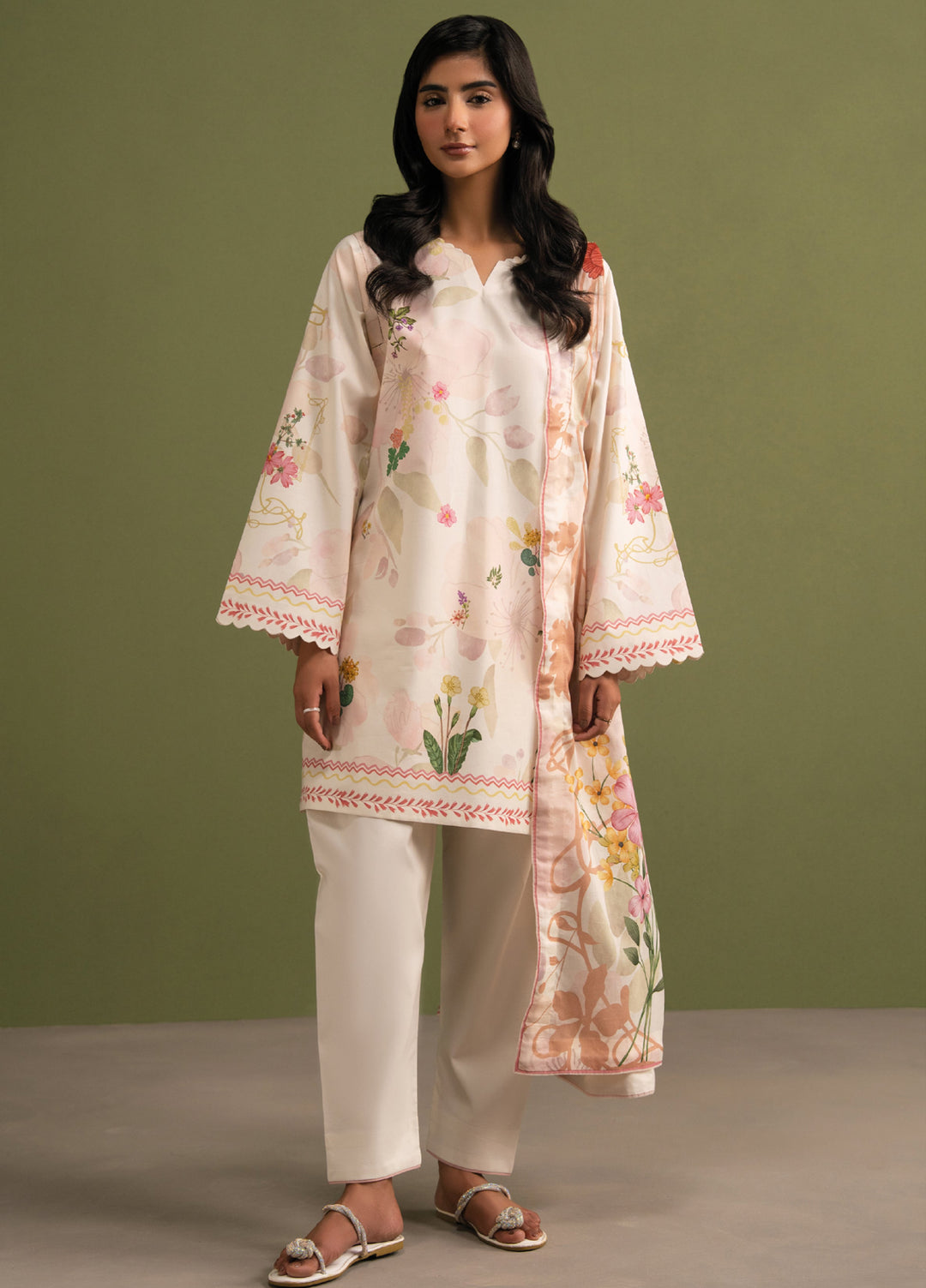 Seran Essentials Unstitched Printed Lawn 3 Piece Suit SN26UEL Rayn D-09 - Summer Collection