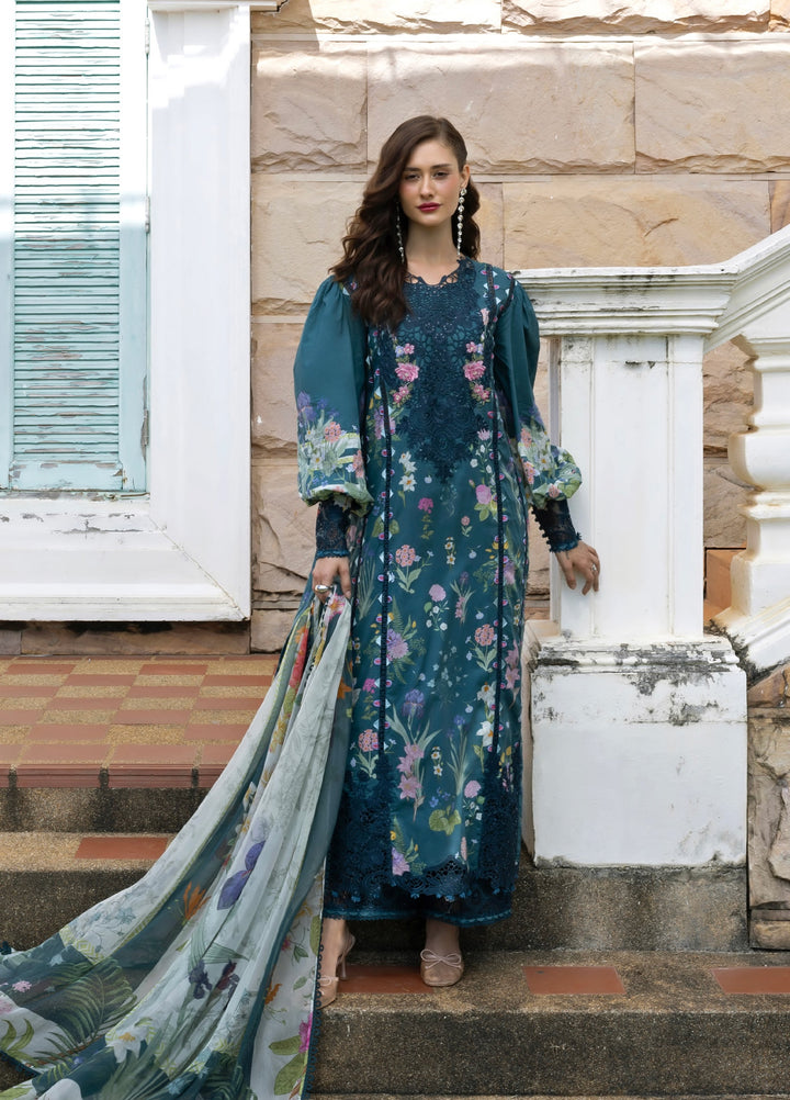 Signature by Elaf Premium Unstitched Embroidered Lawn 3 Piece Suit EL26USP ESA-5A OCEANA VEIL - Summer Collection