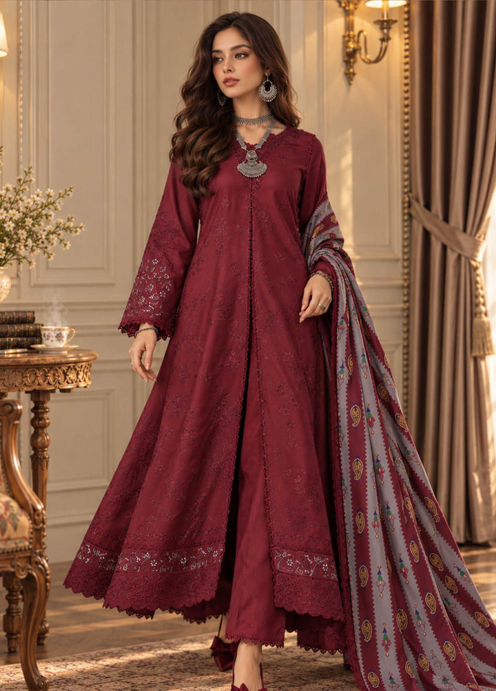 Noor by Saadia Asad Unstitched Embroidered Linen 3 Piece Suit SA26UNL D6 A - Winter Collection