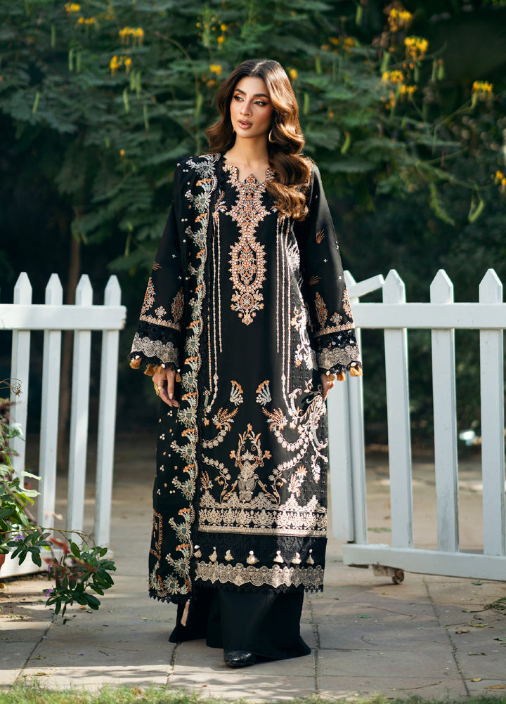 Florent Serenity Embroidered Woolen Shawls Unstitched Marina Twill Suits 3 Piece FL25WS FL-2A - Winter Collection
