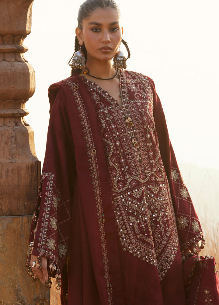 Zaha by Khadija Shah Unstitched Jacquard Embroidered Suits 3 Piece ZL25KW SASSI ZW25-12 - Winter Collection