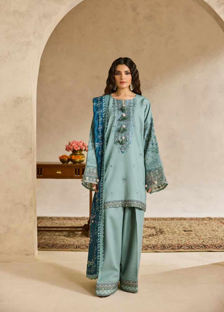 Zync by Florent One Nation Unstitched Khaddar Embroidered Suits 3 Piece FL25ON FL-3B - Winter Collection