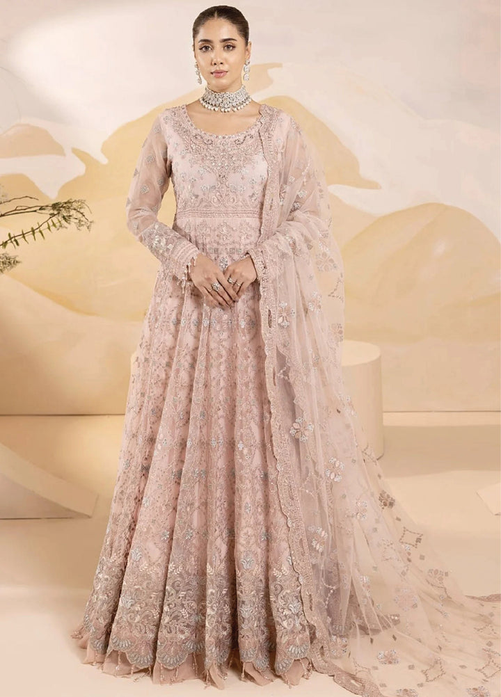 Lavish Premium Unstitched Embroidered Organza 3 Piece Suit Flamingo - Wedding Collection