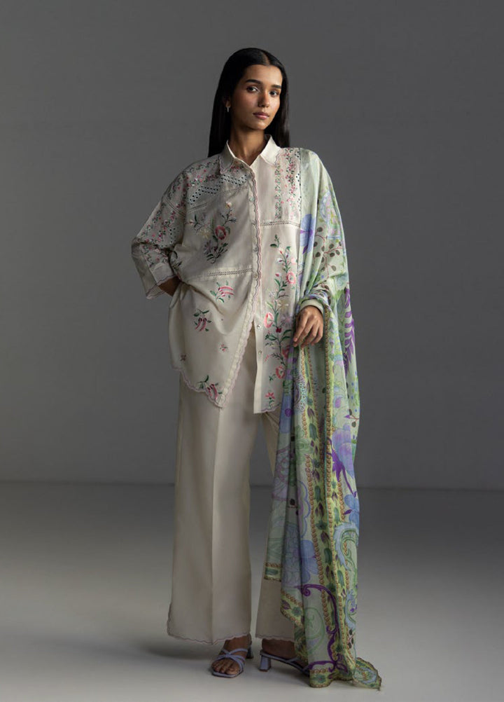 Coco by Zara Shahjahan Unstitched Embroidered Lawn 3 Piece Suit CZS26UL SEREN-5A - Summer Collection