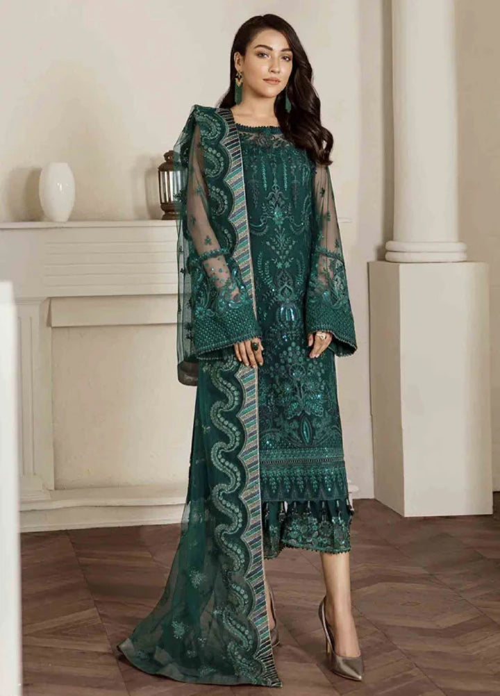 Chantelle by Baroque Unstitched Embroidered Net 3 Piece Suit BQ26UFC Frost Green - Festive Collection