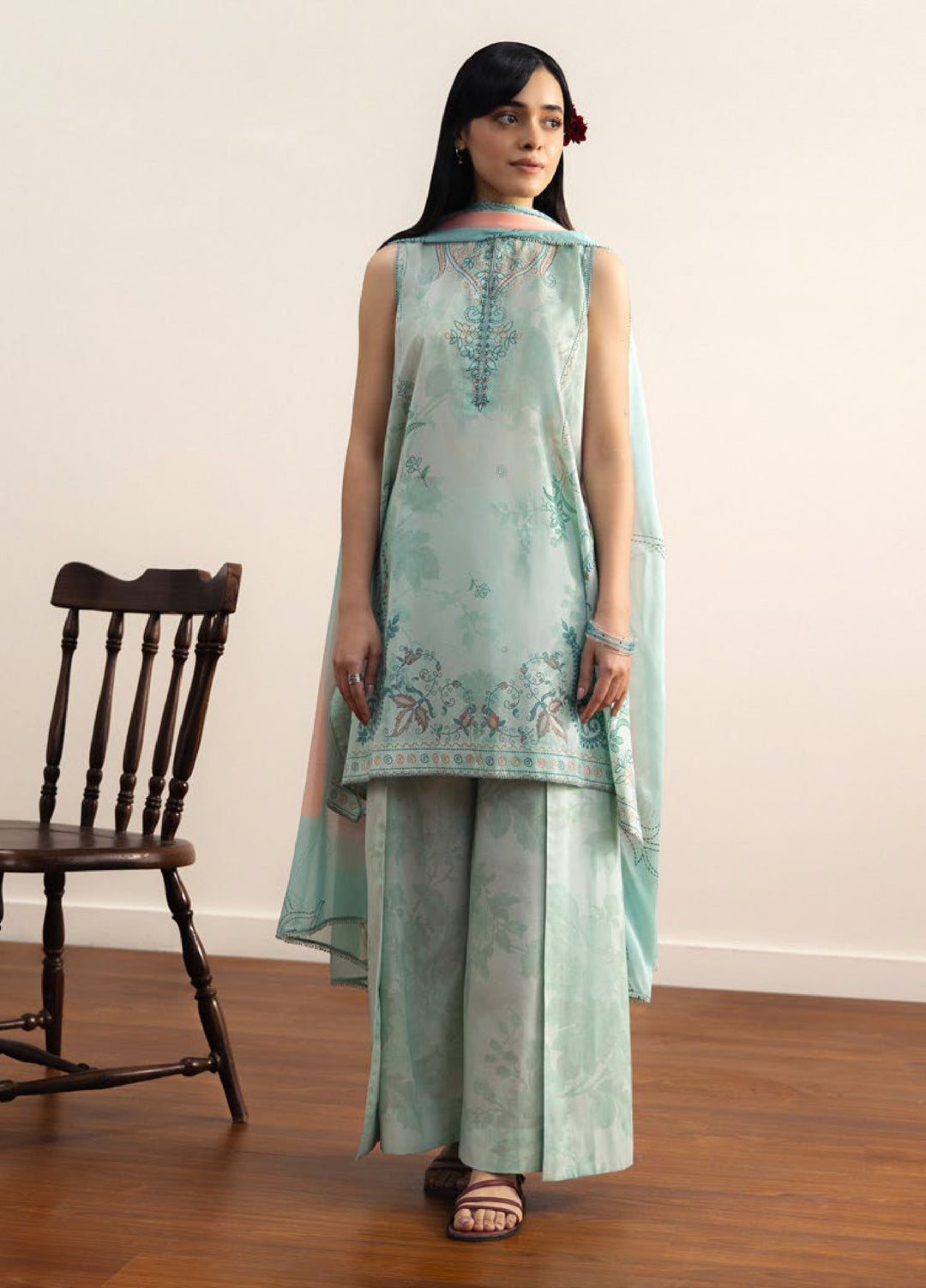 Coco by Zara Shahjahan Unstitched Printed Lawn 3 Piece Suit CZS26ULV SORA-3B - Summer Collection
