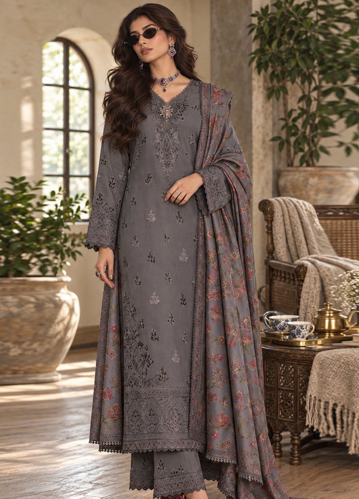 Noor by Saadia Asad Unstitched Embroidered Linen 3 Piece Suit SA26UNL D4 A - Winter Collection