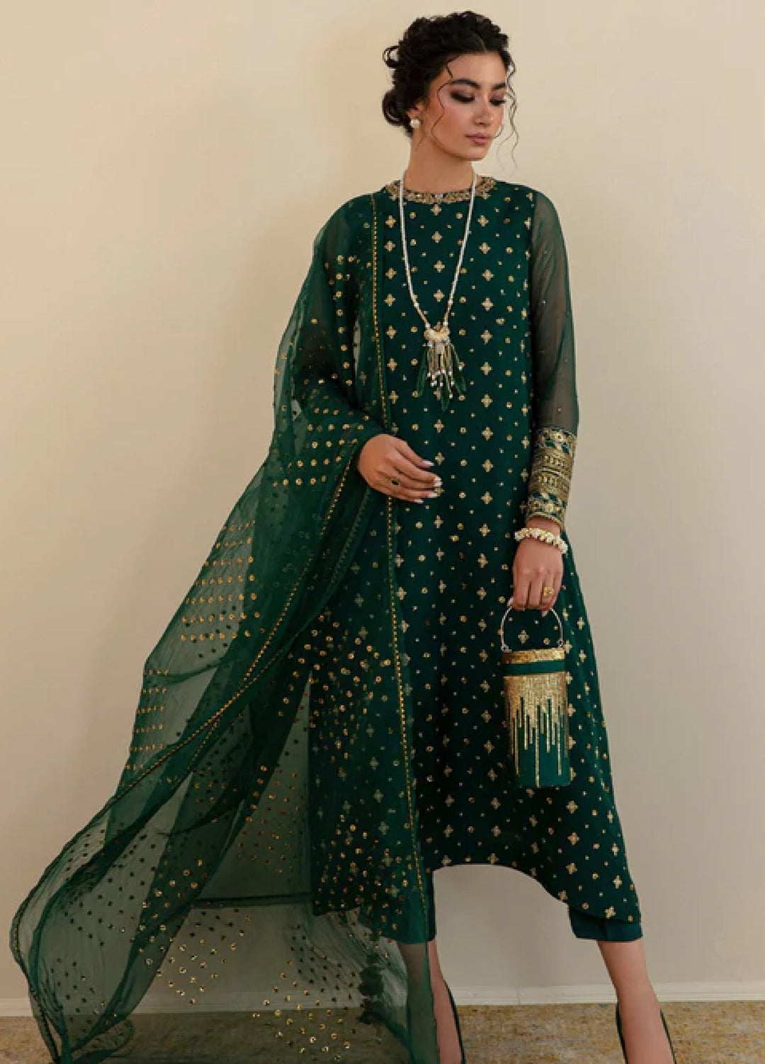 Chantelle by Baroque Unstitched Embroidered Chiffon 3 Piece Suit BQ26UFC BQU-UF-D395 - Festive Collection