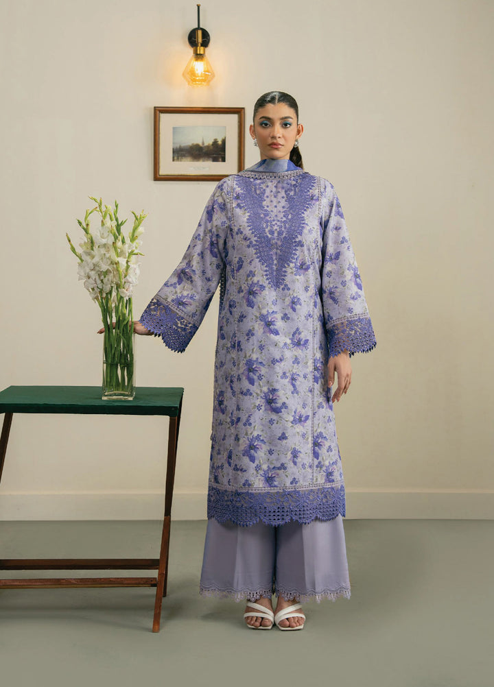 Zephyr by Ayzel Unstitched Lawn Embroidered 3 Piece Suit AAF26UZ D-8 Luma - Summer Collection