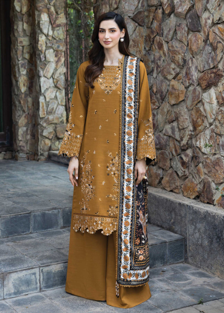 Eminence by Farasha Embroidered Khaddar Suits Unstitched 3 Piece FSH25FW D-02-sundune - Winter Collection