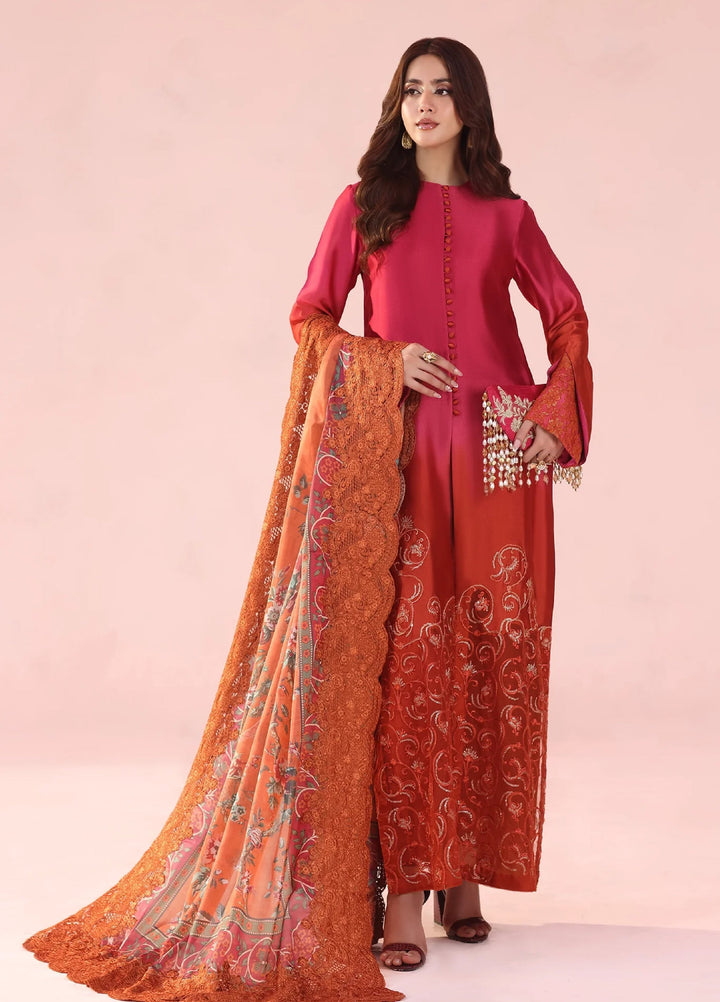 Eterna by Musferah Saad Pret Embroidered Tissue Silk 2 Piece Fiery Bloom - Festive Collection