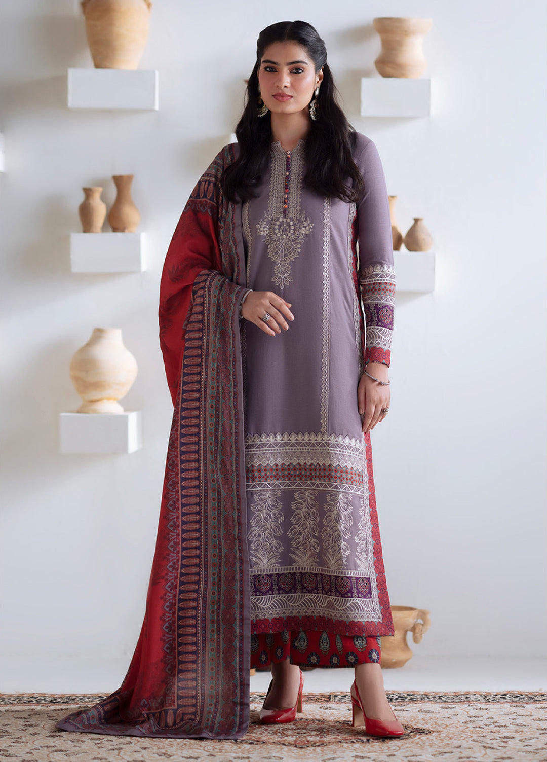 Noore by Freesia Unstitched Khaddar Embroidered Suits 3 Piece FRE25NW FSU-5672 Zalaan - Winter Collection