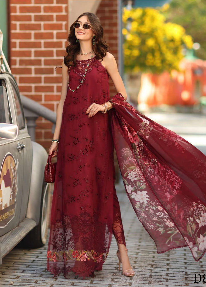 Noor Luxe by Saadia Asad Unstitched Embroidered Lawn 3 Piece Suit SA26UNL D-8A - Summer Collection