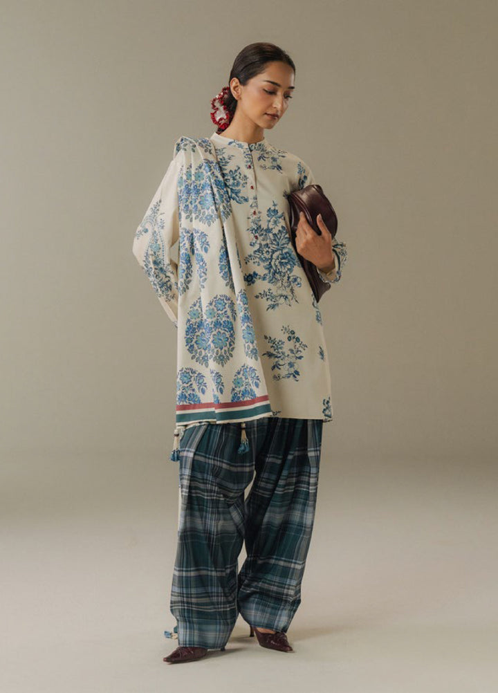 Coco by Zara Shahjahan Prints Unstitched Linen Suits 3 Piece CZS25PW Hushed Ember D-6A - Winter Collection