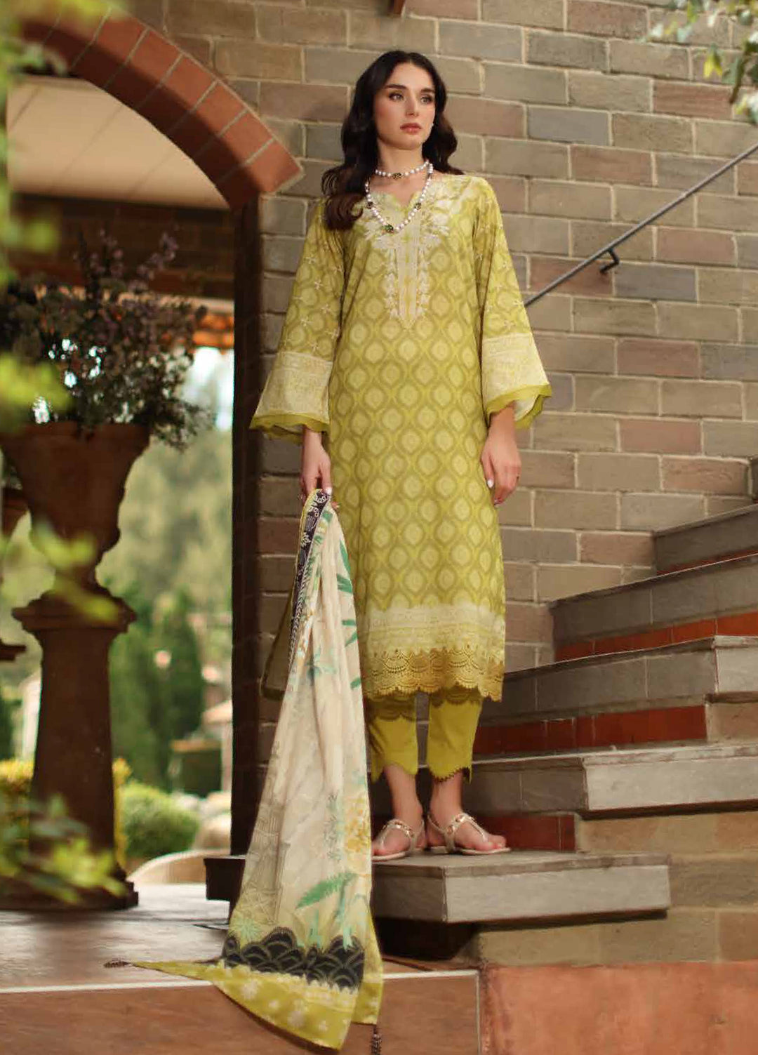 Signature Prints by Nureh Unstitched Printed Lawn Zari 3 Piece Suit NU26USLZ SP-201 - Summer Collection