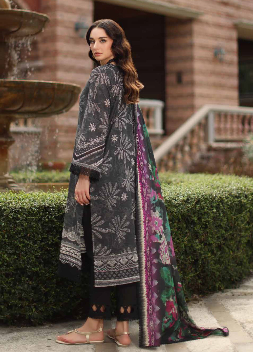 Signature Prints by Nureh Unstitched Printed Lawn Zari 3 Piece Suit NU26USLZ SP-204 - Summer Collection