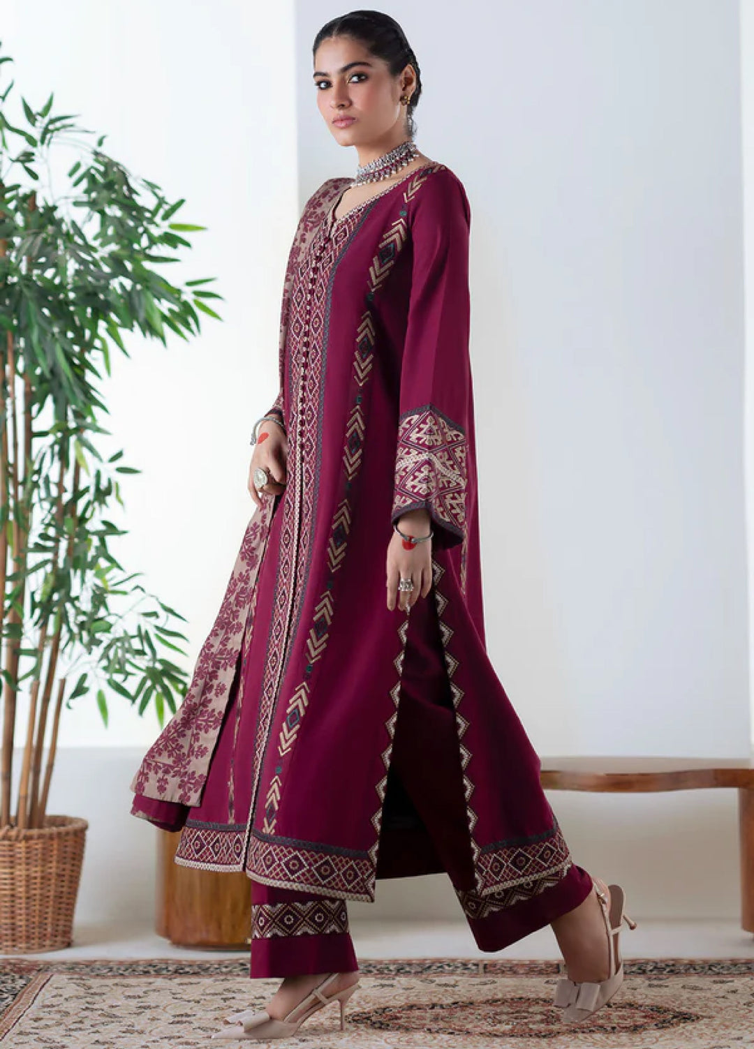 Noore by Freesia Unstitched Khaddar Embroidered Suits 3 Piece FRE25NW FSU-5670 Malalai - Winter Collection