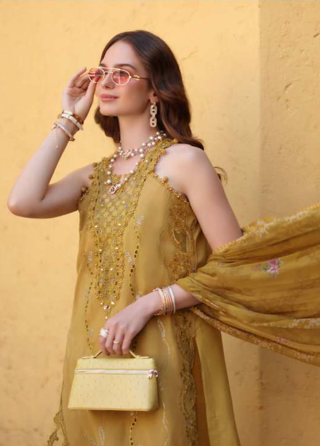 Noor Luxe by Saadia Asad Unstitched Embroidered Lawn 3 Piece Suit SA26UNL D-2B - Summer Collection
