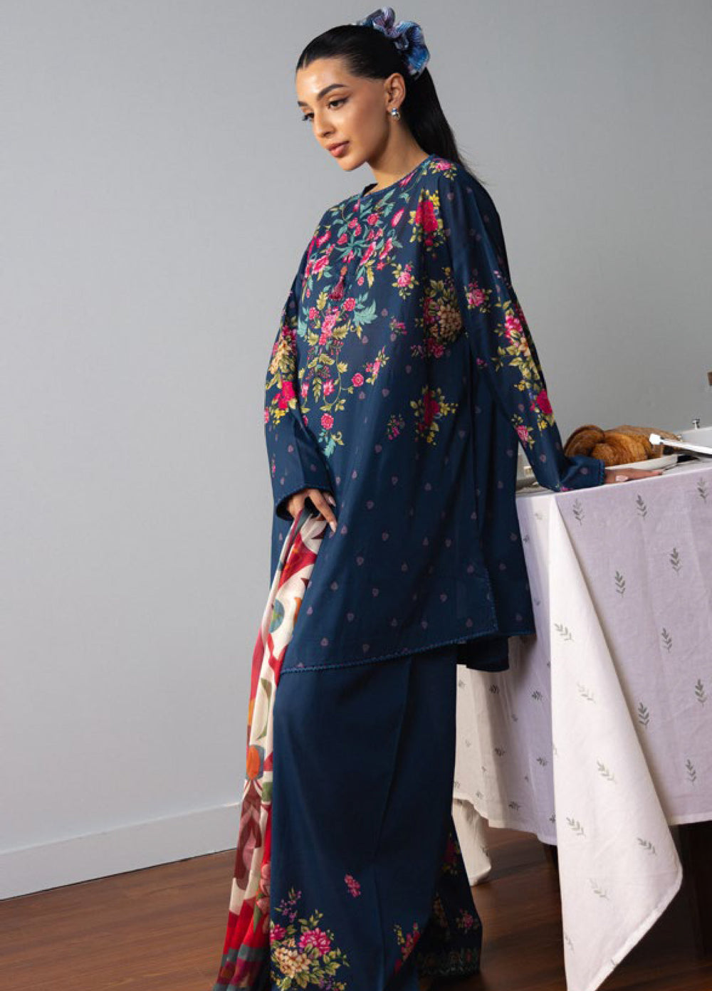 Coco by Zara Shahjahan Unstitched Printed Lawn 3 Piece Suit CZS26ULV AKI-6B - Summer Collection