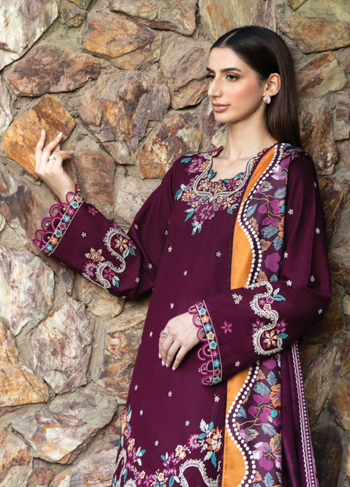 Eminence by Farasha Embroidered Khaddar Suits Unstitched 3 Piece FSH25FW D-10 Pheona - Winter Collection