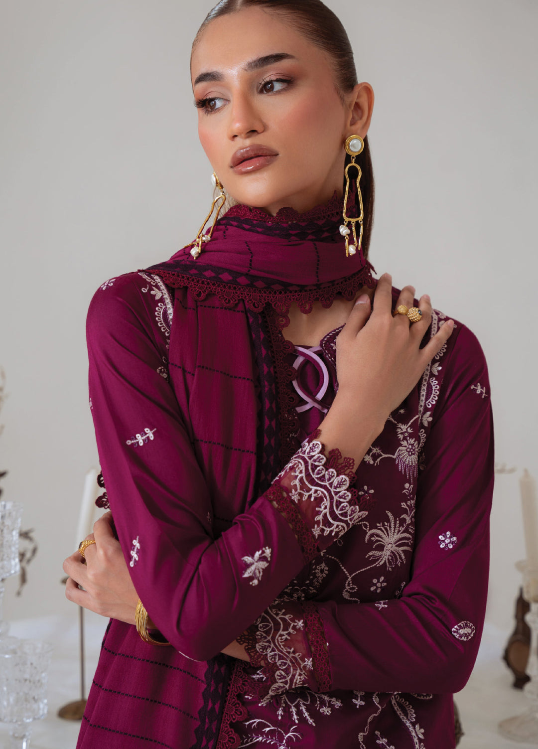 Miraal By Aabyaan Embroidered Chikankari Suits Unstitched 3 Piece ABY25MV D-AV-09-Afsheen - Winter Collection