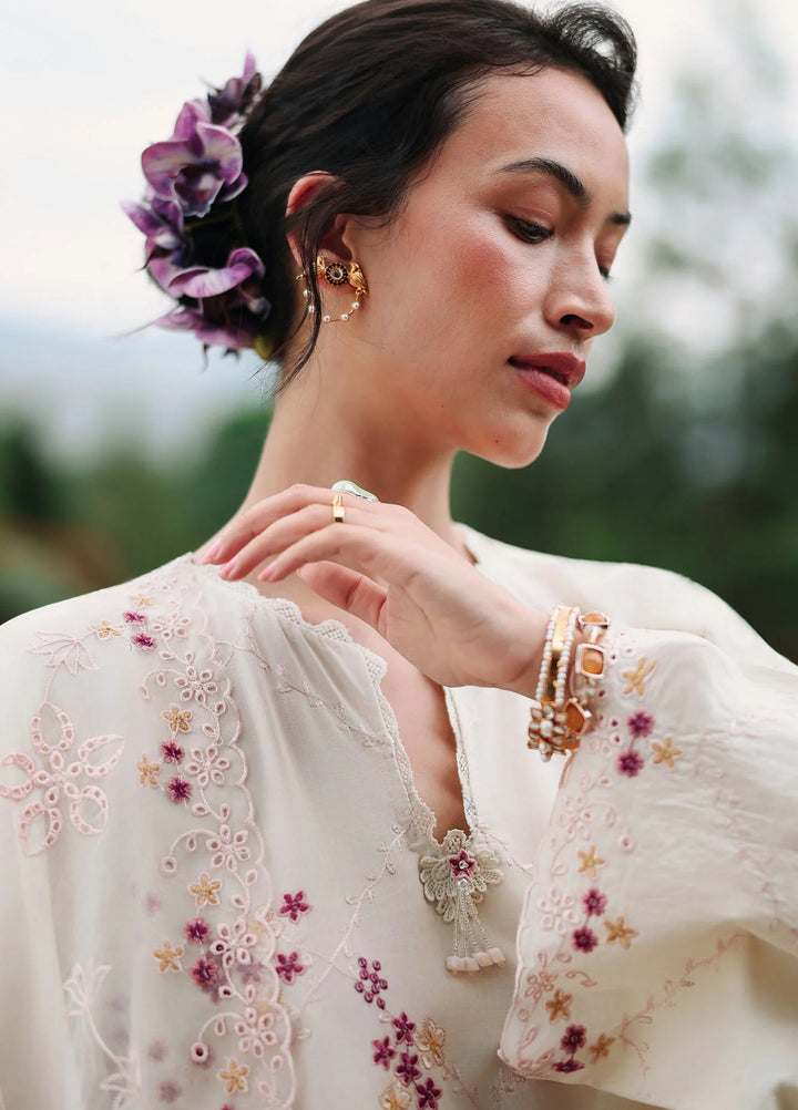 Cross Stitch Unstitched Embroidered Lawn 3 Piece Suit CS26ULE Caramel Cream - Eid Collection